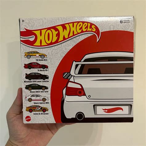 Hot Wheels JDM Cars Set Honda CR X Mazda RX Mitsubishi Lancer Evolution Nissan