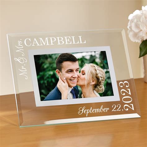 Unforgettable Wedding Day Personalized Glass Frame at Gifts.com