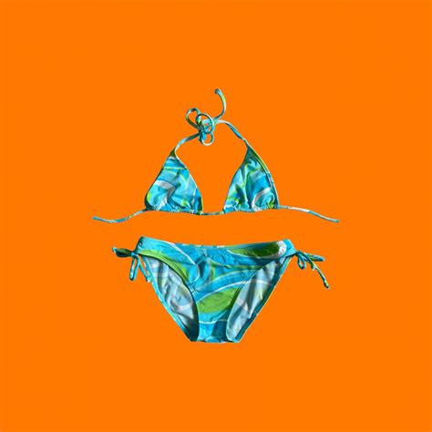 00 S Vintage Groovy Swirl Blue Green And White Abstract Print Y2k Low Rise Bikini MEDIUM Rebel