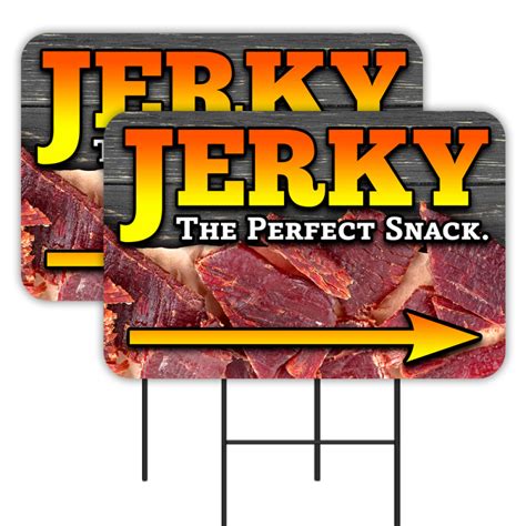 Jerky 2 Pack Double Sided Yard Signs 16 X 24 With Metal Stakes Made