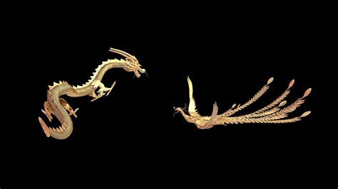 3D Gold Dragon Phoenix - TurboSquid 1673253