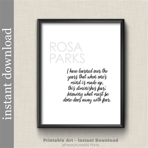 Rosa Parks Quote, Inspirational Printable Quote - Etsy