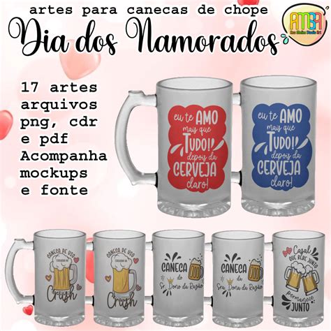 Estampas Namorados Canecas De Chope Ana Melim Studio Art