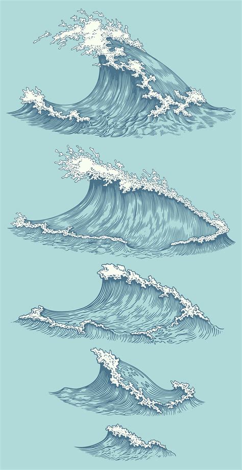 Ocean waves drawing steps - sekastatus