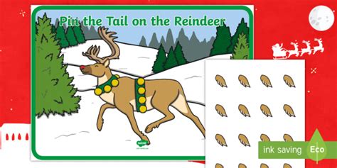 Pin the Tail on the Reindeer Game (Teacher-Made)