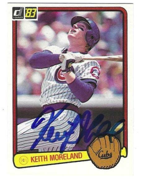 Autographed Keith Moreland Chicago Cubs Donruss Card Main Line