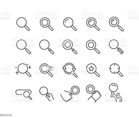 Magnifying Glass Icons Classic Line Series Stock Illustration Download Image Now Science