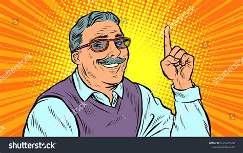 Man Aged Index Finger Pop Art Stock Vector Royalty Free 1626435580