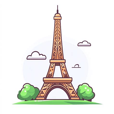 Torre Eiffel Desenho Colorido - Desenho de imagens da Torre Eiffel | imagem Premium gerada com IA