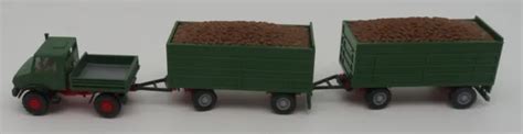 WIKING HO 1 87 Camion Mercedes Unimog 1700 L Cassone Fisso Verde 2