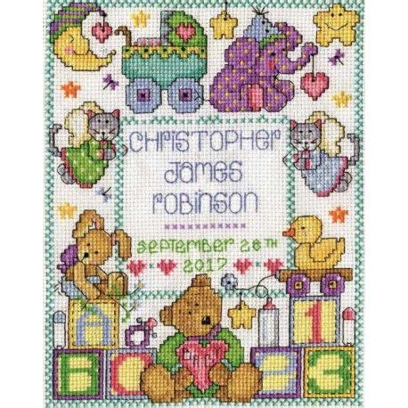 Abc Baby Birth Sampler Cross Stitch Kit By Design Works Baby Cross