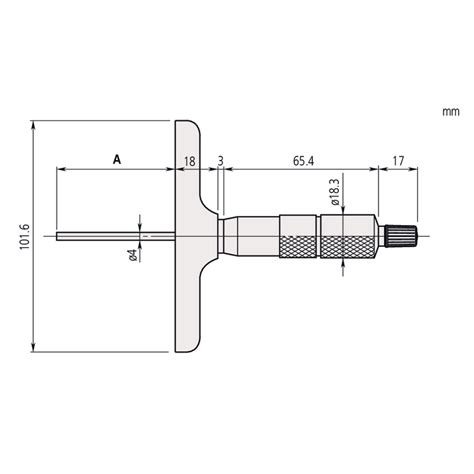 Mitutoyo 129 110 Interchangeable Rod Depth Micrometer 63mm Base 0 75mm