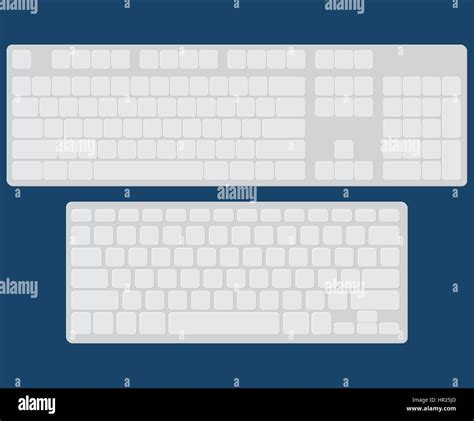 Set Of Two Flat Isolated Keyboards Vector Realistic Illustration Stock