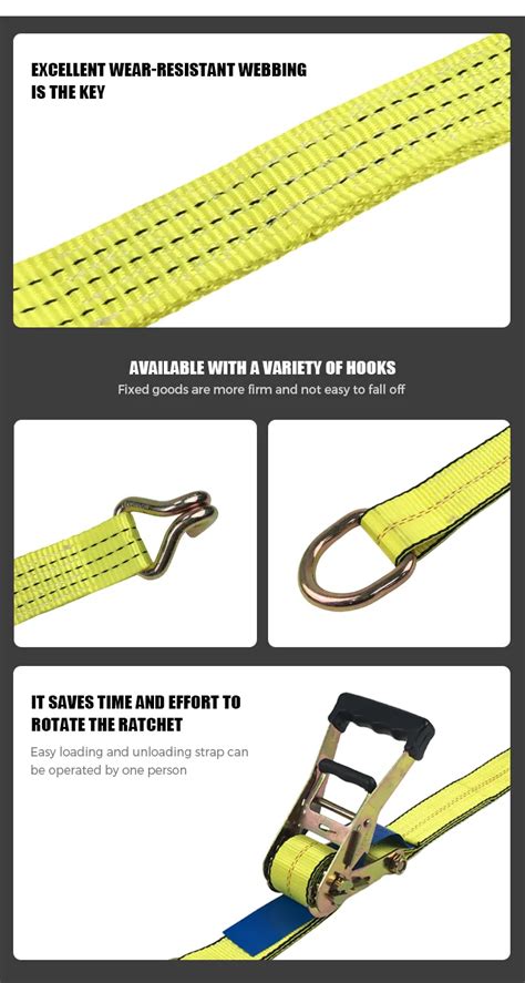 Heavy Duty Ratchet Tie Down Strap Custom Print Ratchet Strap Cargo