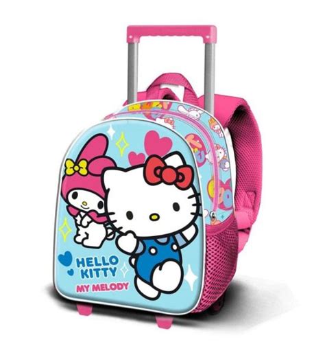 Sanrio Hello Kitty Friendship Blue 3d Backpack With Wheels Small