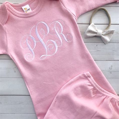 Personalized Baby Gown Baby Girl Coming Home Outfit Newborn Etsy