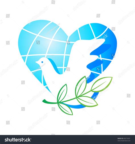 Peace On Earth Traditional Symbols Planet Stock Vector (Royalty Free) 89214331