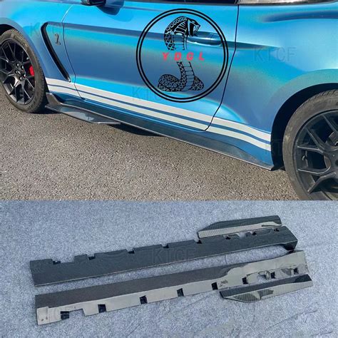 For Ford Mustang Gt500 Style Car Side Skirts Real Carbon Fiber Material