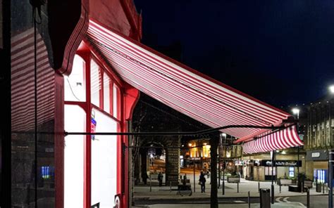 Beautiful Victorian Awnings In Butchers Traditional Red White Stripe