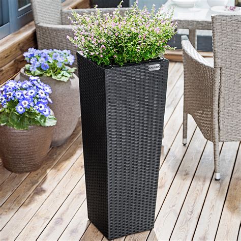 Casaria Blumentopf Er Set Bertopf Pflanzk Bel Blumenk Bel Poly Rattan