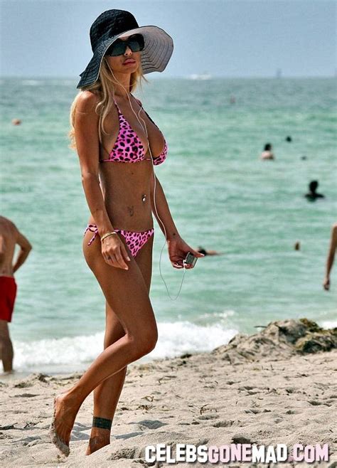 Shauna Sand Exposing Her Juggs In Hot Bikini At The Beach Porn Pictures XXX Photos Sex Images