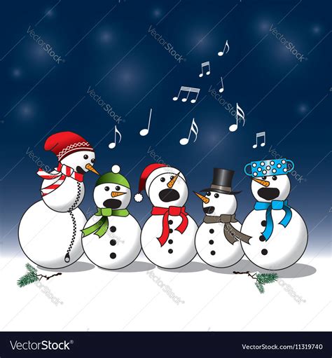 Snowman singing -choir Royalty Free Vector Image