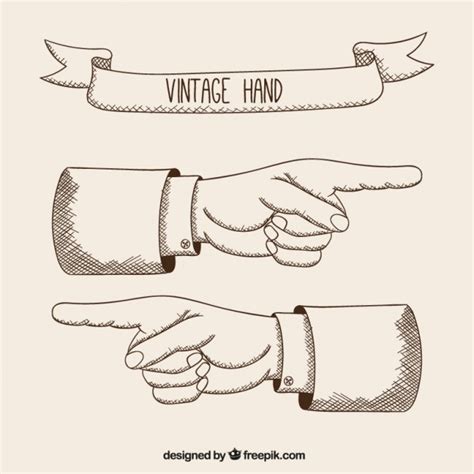 Vintage Hand Vector At Vectorified Collection Of Vintage Hand