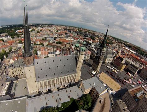 Halle Saale Aus Der Vogelperspektive Altstadtbereich An Der