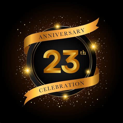 Premium Vector | 23th anniversary celebration golden anniversary ...