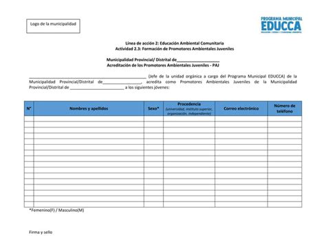 FICHA DE ACREDITACION DE PROMOTORES AMBIENTALES JUVENILES PPT