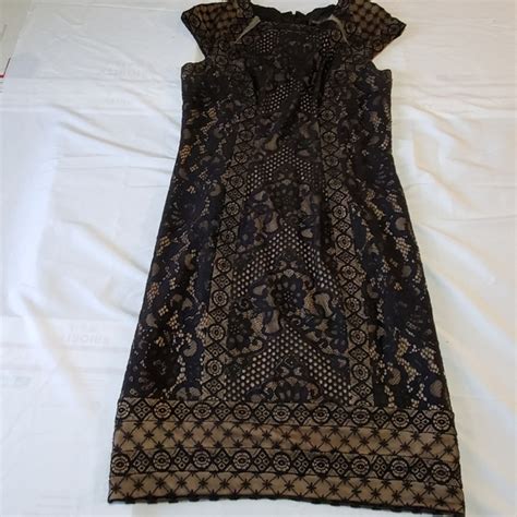 Tadashi Shoji Dresses Tadashi Shoji Black Lace Nude Bodycon Sheath