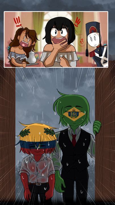 Sketch Varios Countryhumans Bajo La Lluvia Imperio