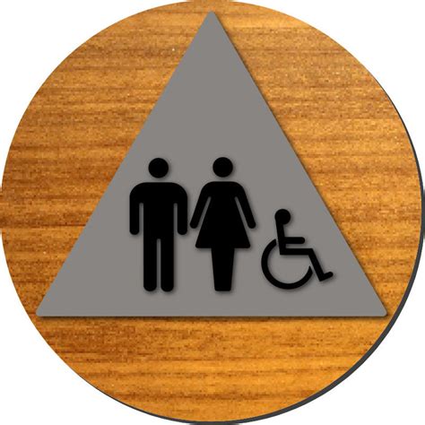 Wheelchair Accessible Unisex Restroom Door Sign In Brushed Aluminum Ada Sign Depot