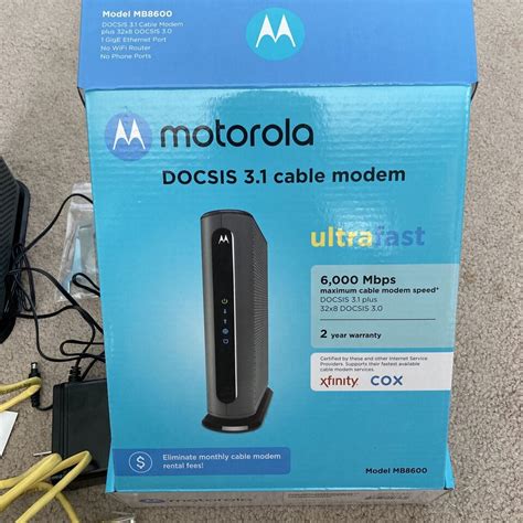 Motorola Cable Modem Model Mb8600 Ultra Fast Docsis 3 1 Plus 32x8 Docsis 3 0 Ebay