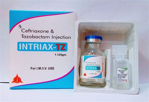 Ceftriaxone Tazobactam 125mg Injection Intriax Tz 1 125gm