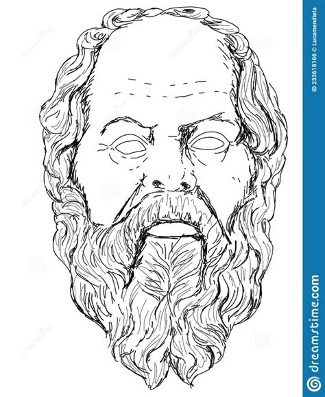 Realistic Illustration of the Face of the Greek Philosopher Socrates ...