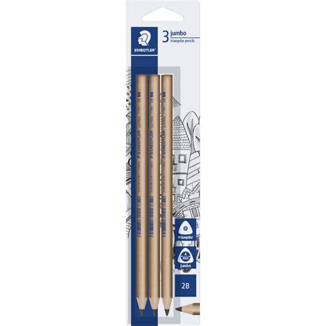 Staedtler Natural Jumbo Triangular Pencils 2B 3 Pack 4007817029107 EBay