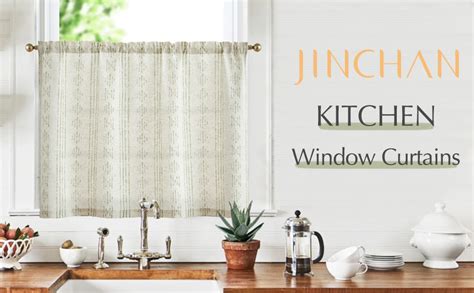 Amazon Jinchan Boho Kitchen Curtain Linen Tier Curtain Bohemian