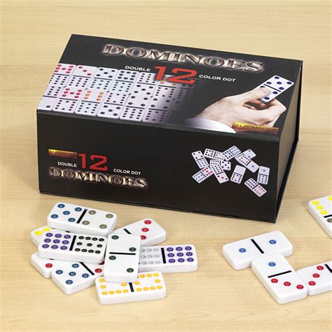 Double 12 Color Dot Dominoes Set | Bits and Pieces