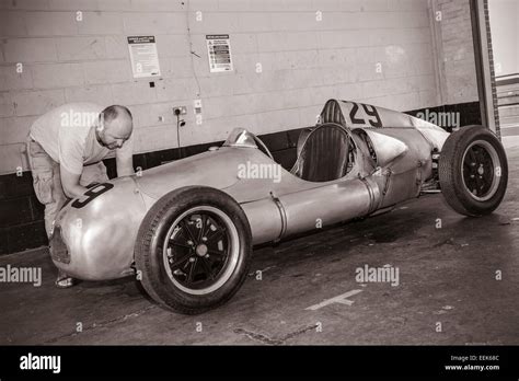 Cooper Mk Is Prepared In The Pit Garage Vintage Sports Car