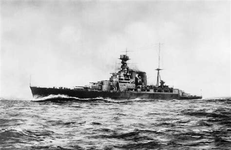 Hms Repulse Royal Navy Reknown Class Battlecruiser In Sea Trials On