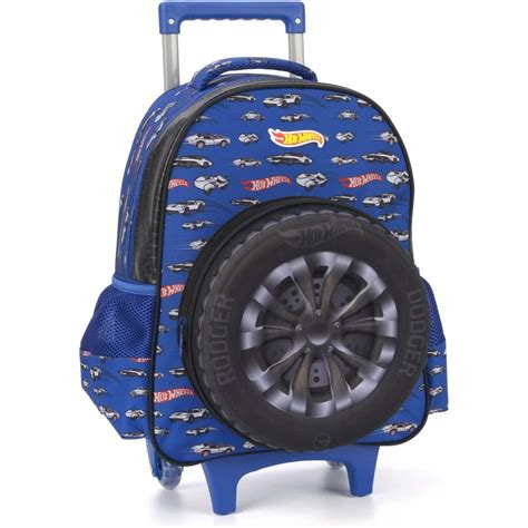 Mochila Rodinhas Luxcel Hot Wheels Azul Ic Hw