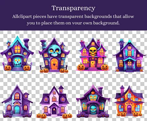 Halloween House Halloween Clipart PNG Haunted House Clip - Etsy