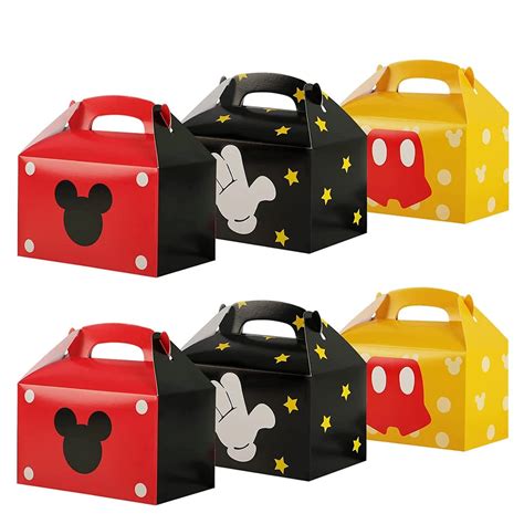 Caja De Cart N De Mickey Mouse Para Regalo De Pasteles Bolsas De