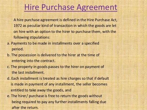 Hire Purchase Agreement Unitedworld School Of Business