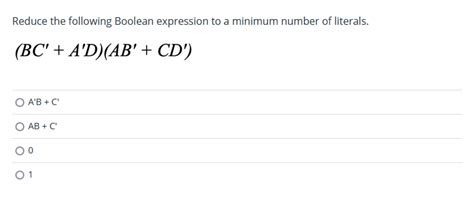 Solved Reduce The Following Boolean Expression To A Minimum Chegg