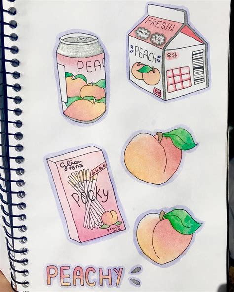 Cute Peach Drawings Aesthetic