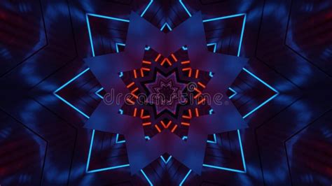 D Rendering Of Futuristic Kaleidoscope Patterns In Blue And Black