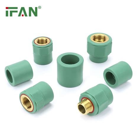 Ifan Customized Green White Colour Ppr Fitting Copper Brassthread