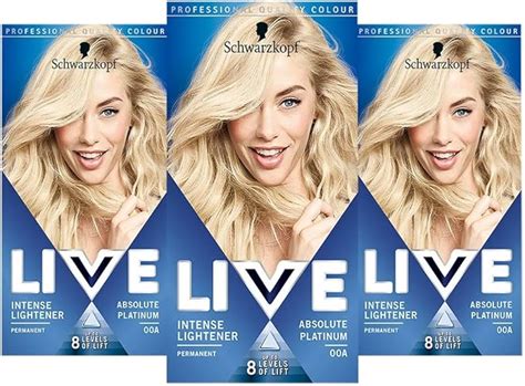 Schwarzkopf Live Intense Blonde Lightener Pack Permanent Colour With Anti Yellowing A